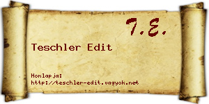 Teschler Edit névjegykártya